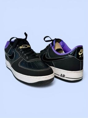Nike Air Force 1‎ Low '07 LV8 World Champ Lakers M Sz 10, W Sz 11.5 Black Purple